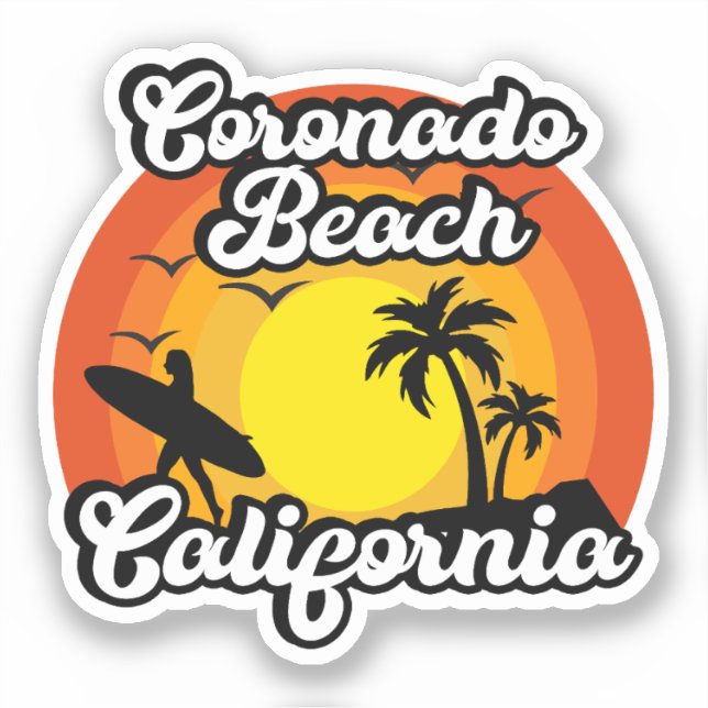 Coronado Beach, Kalifornien Aufkleber (Vorderseite)