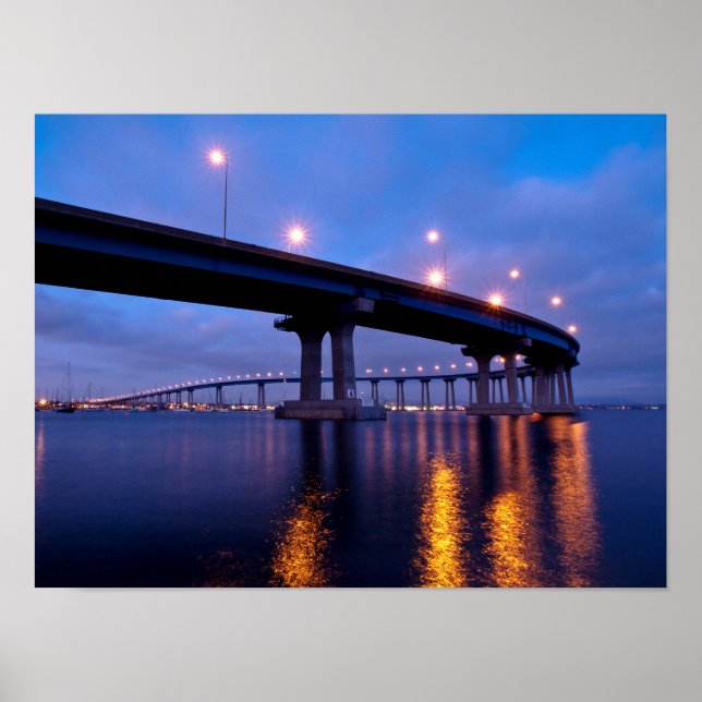 Coronado Bridge at Dusk Poster (Vorne)