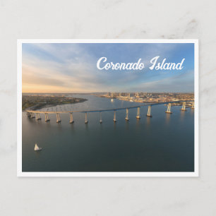 Coronado-Brücke San Diego Sonnenuntergang Boot Fot Postkarte