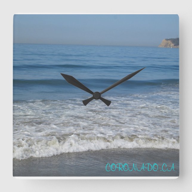 CORONADO, CA SQUARE CLOCK QUADRATISCHE WANDUHR (Vorderseite)