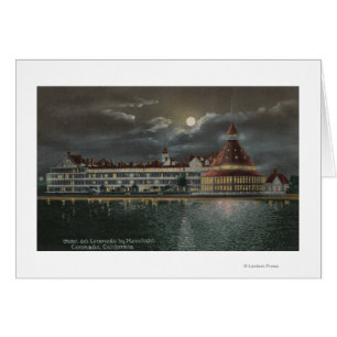Coronado, CA - vue éclairée par la lune d'Hotel