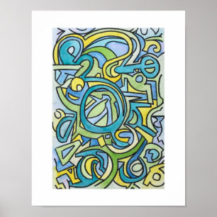 Coronado-Handgemalte abstrakte Aquarellkunst Poster