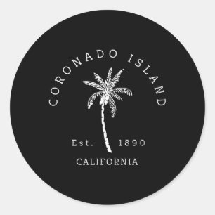 Coronado Island California Palm Tree Novelty Runder Aufkleber