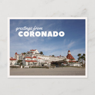 Coronado Island Hotel Del Retro Vintage Reise Postkarte