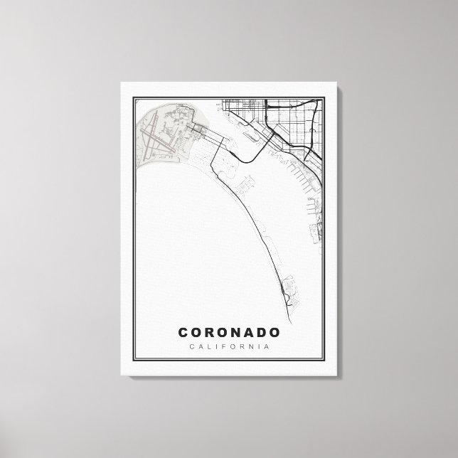 Coronado Map Leinwanddruck (Vorderseite)
