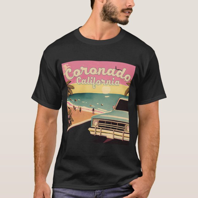 Coronado Retro Beach Vacation Graphics Coronado Su T-Shirt (Vorderseite)