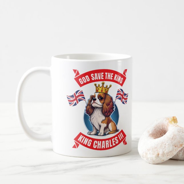 Coronation Cavalier King Charles Kaffeetasse (Mit Donut)
