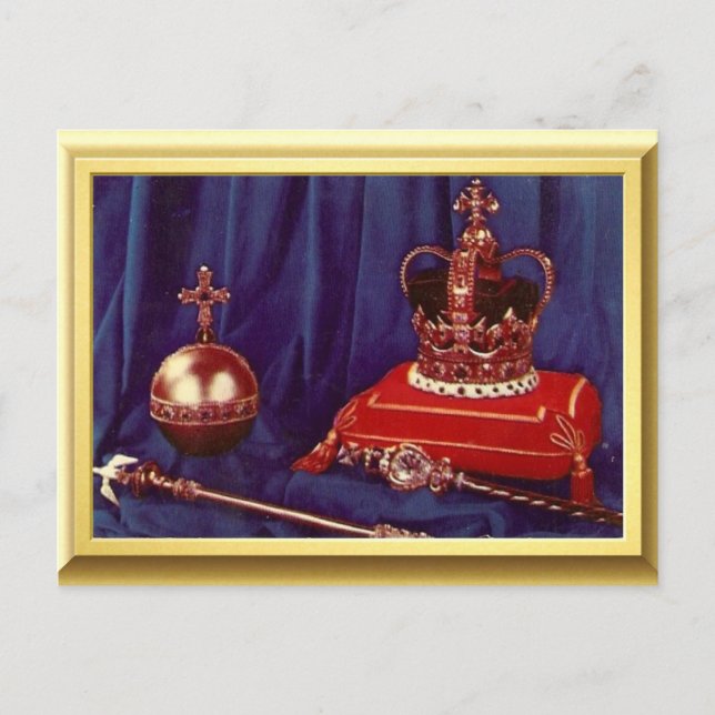 Coronation regalia of Queen Elizabeth II Postkarte (Vorderseite)
