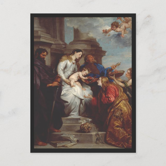 Coronation Saint Rosalia von Anthony van Dyck Einladungspostkarte (Vorderseite)