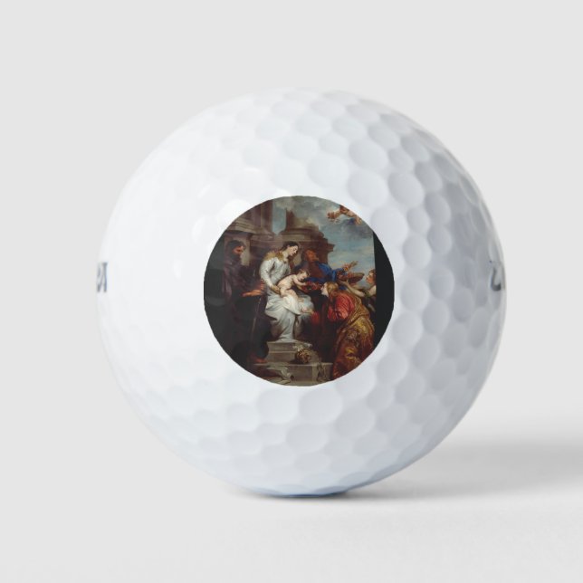 Coronation Saint Rosalia von Anthony van Dyck Golfball (Vorderseite)
