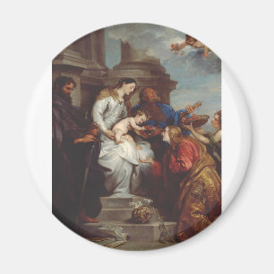 Coronation Saint Rosalia von Anthony van Dyck Magnet