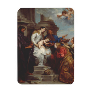 Coronation Saint Rosalia von Anthony van Dyck Magnet