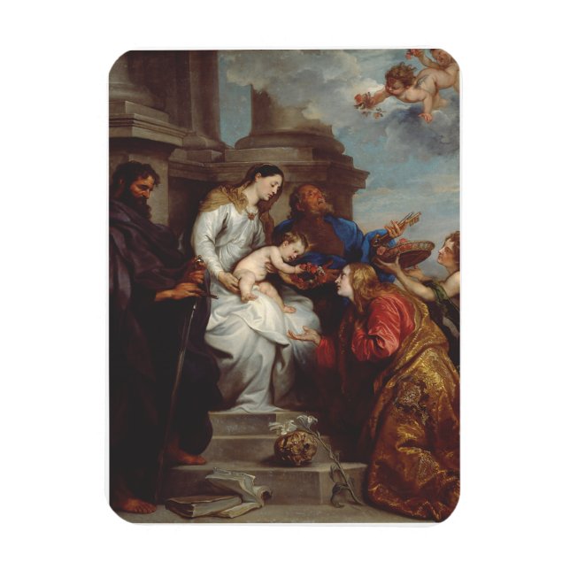 Coronation Saint Rosalia von Anthony van Dyck Magnet (Vertikal)