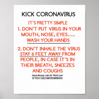 Coronavirus affiche de rappel de prospectus signe