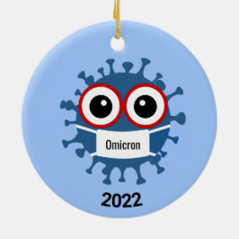 Coronavirus bleu Covid-19 Omicron Variant Ornement
