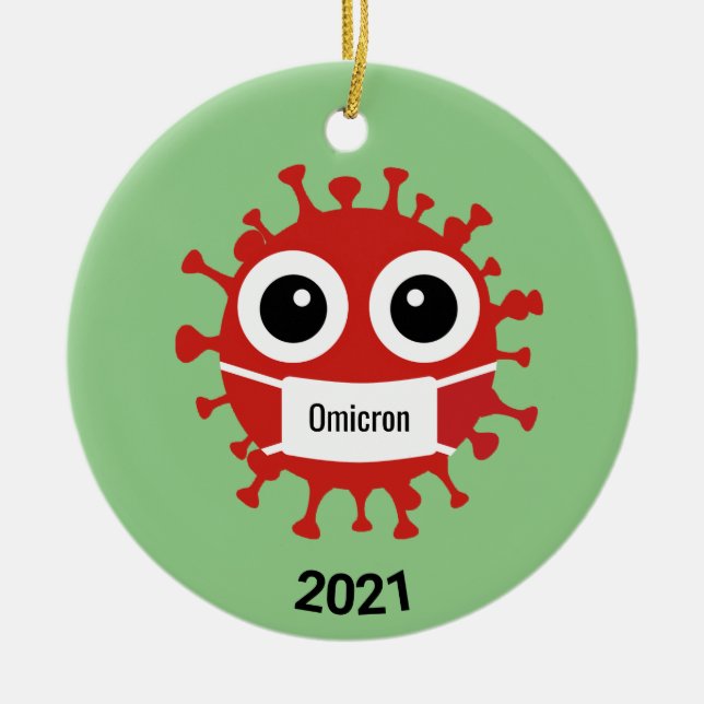 Coronavirus Covid-19 Omicron Variantenornament Keramik Ornament (Vorne)