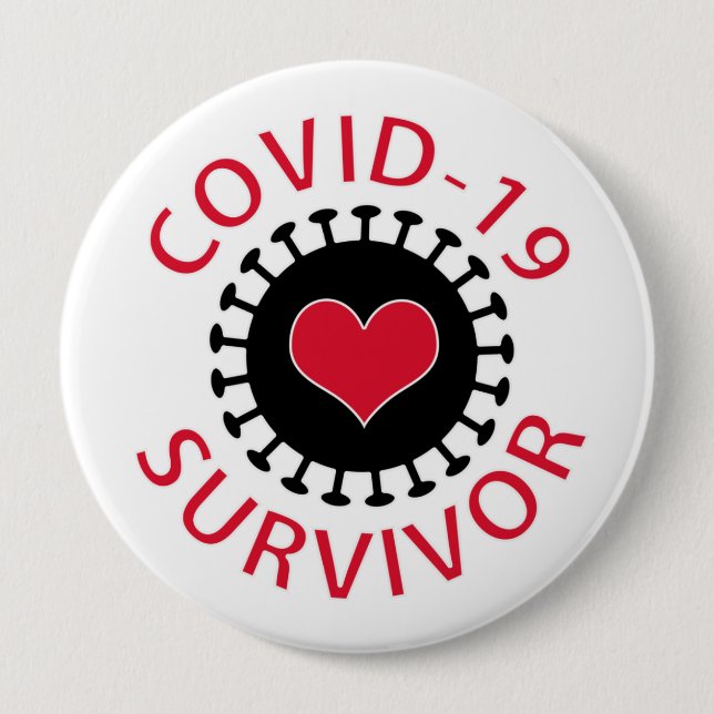 Coronavirus Covid-19 Survivor Button (Vorderseite)