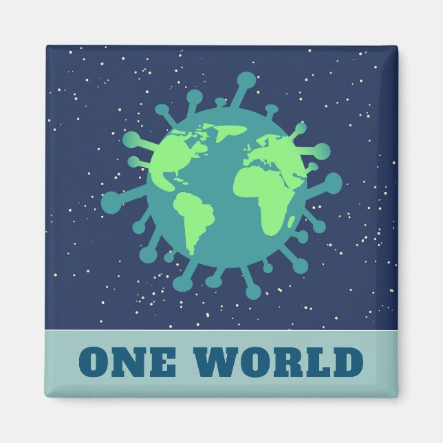 Coronavirus eine Welt, alle zusammen Magnet (Vorne)