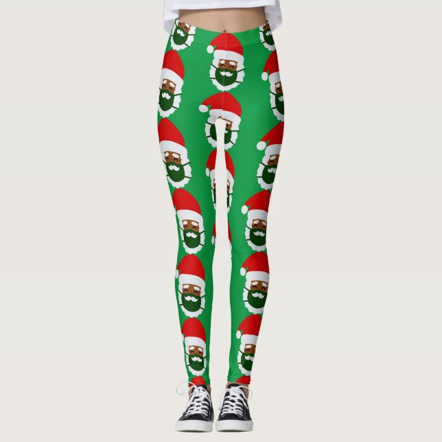 Coronavirus Gesichtsmaske schwarze WeihnachtsWeihn Leggings (Vorderseite)