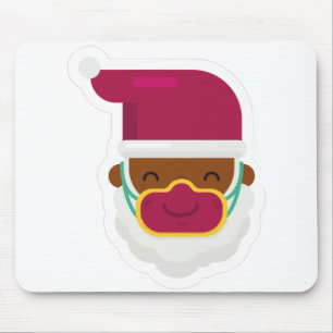 coronavirus-Gesichtsmaske schwarzer Weihnachtsmann Mousepad