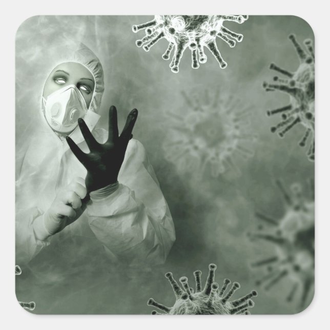 Coronavirus Nurse Quadratischer Aufkleber (Vorderseite)