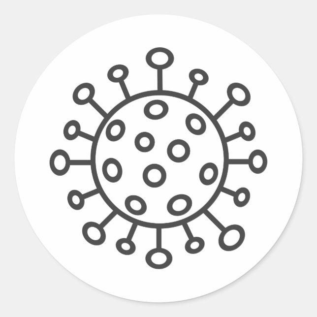 Coronavirus-Symbol Runder Aufkleber (Vorderseite)