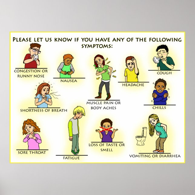 Coronavirus symptômes visuels Poster (Devant)
