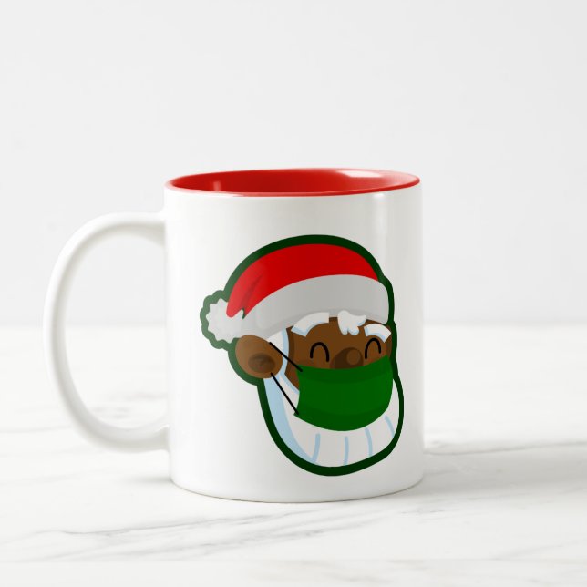 Coronavirus Weihnachtsmaske Zweifarbige Tasse (Links)