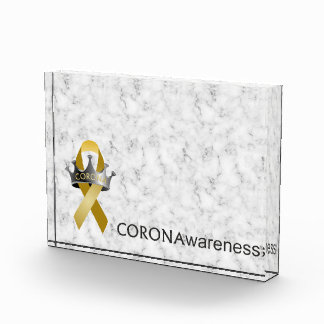 CORONAwareness Marbled Gray Customizable Lucite Fotoblock