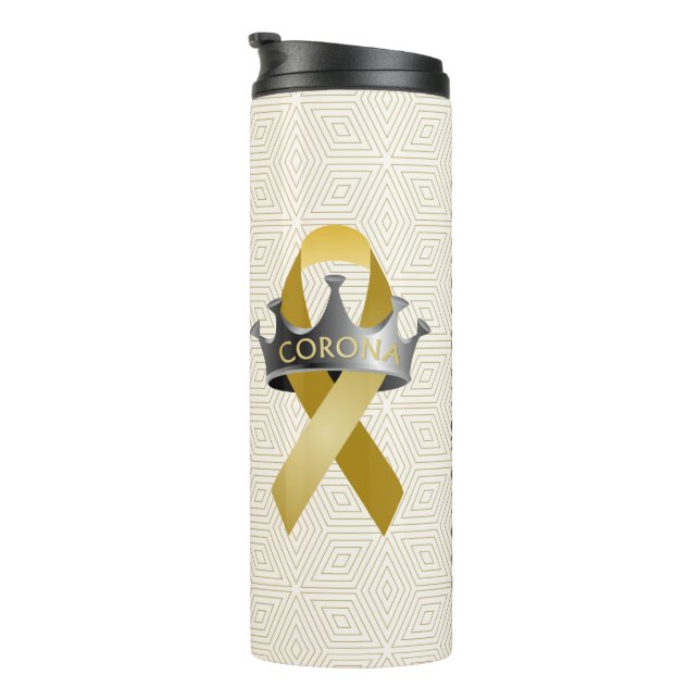 CORONAwareness White Gold Geo Travel Thermosbecher (Nach rechts gedreht)