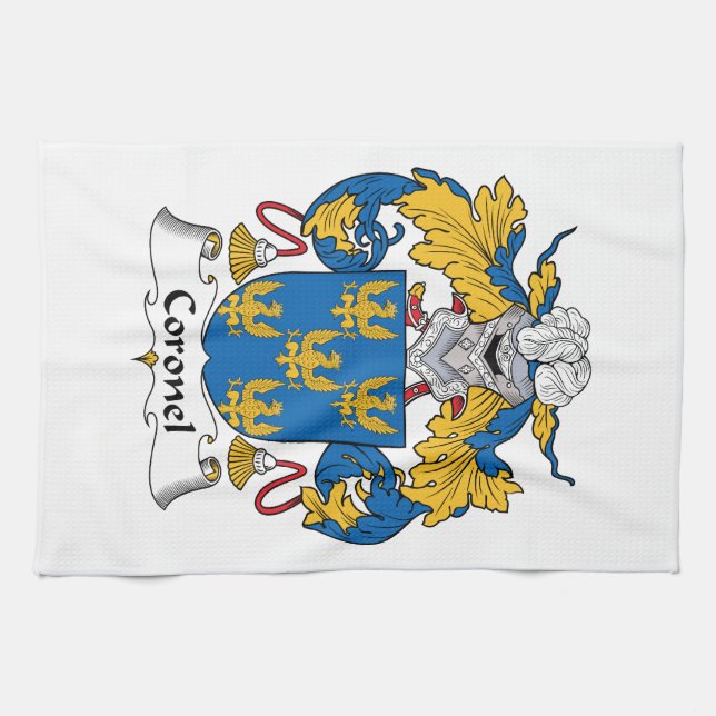 Coronel Familienwappen Geschirrtuch (Horizontal)