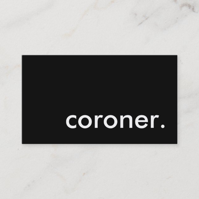 coroner. visitenkarte (Vorderseite)