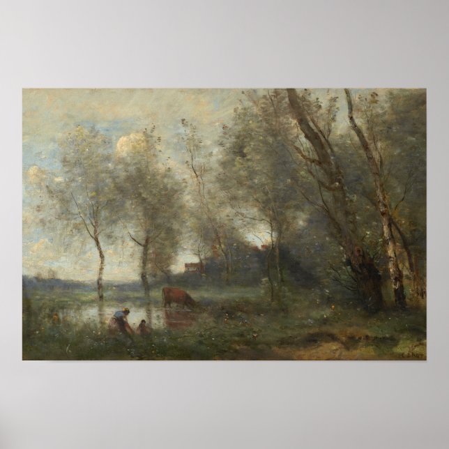 Corot - Der Teich 1868 Poster (Vorne)