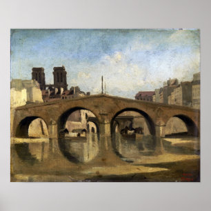 Corot - Die alte Pont Saint-Michel 1823 Poster