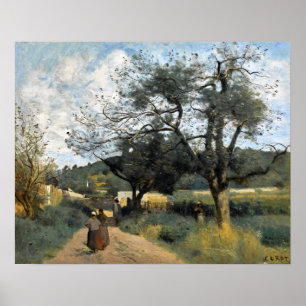 Corot - Feldweg Poster