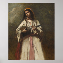 Corot - Sinti und Roma mit Mandolin Poster