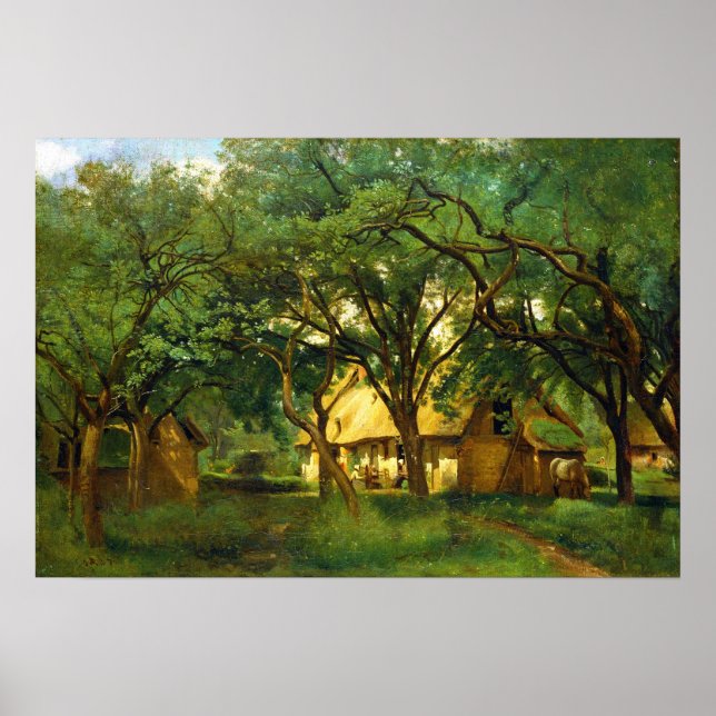 Corot - The Toutain Farm At Honfleur Poster (Vorne)