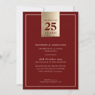 CORPORATE ANNIVERSARY stilvolles Business Maroon G Einladung
