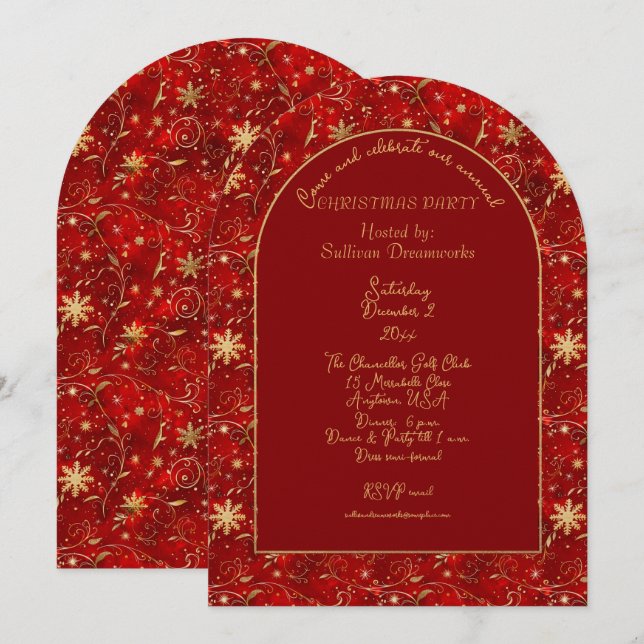 Corporate Annual Christmas Party  Invitation Einladung (Vorne/Hinten)