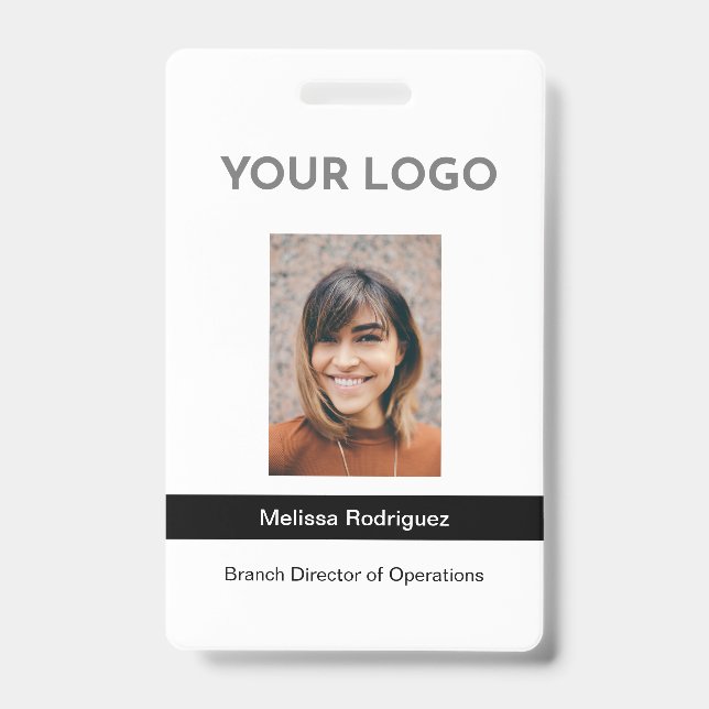 Corporate Black Employee Foto ID Ausweis (Vorderseite)