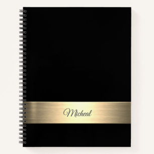 Corporate Black Gold Monogram Notizbuch