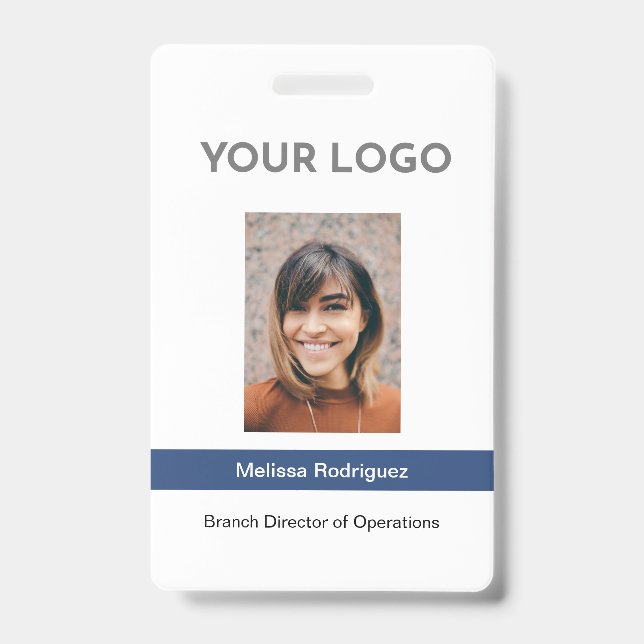 Corporate Blue Employee Foto ID Ausweis (Vorderseite)