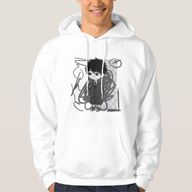 Corporate Burnout Relatable Chibi-Junge im Anzug I Hoodie (Vorderseite)