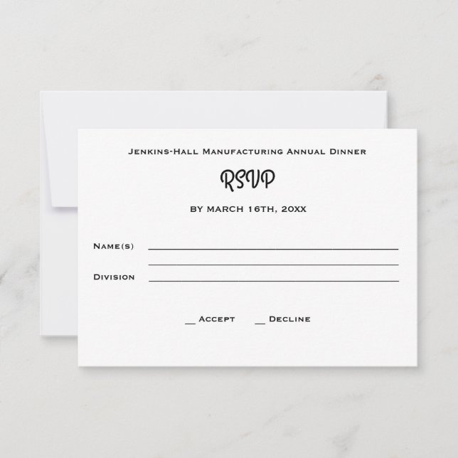Corporate Business Business Dinner Event RSVP (Devant)