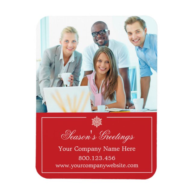 Corporate Business Foto Weihnachten Magnet (Vertikal)
