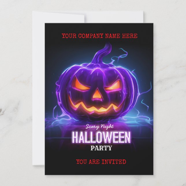 Corporate Business Halloween Office Party Logo Einladung (Vorderseite)