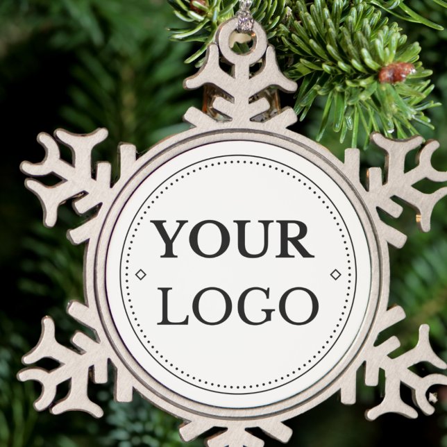 Corporate Business Logo Moderne Weihnachten Schneeflocken Zinn-Ornament (Von Creator hochgeladen)