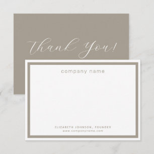 Corporate Business Modern Taupe Weiß Dankeskarte