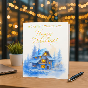 Corporate Business Winter Watercolor-Hütte
