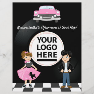 Corporate/Club/College/Schul-Sock-Hop-Retro-Party Flyer